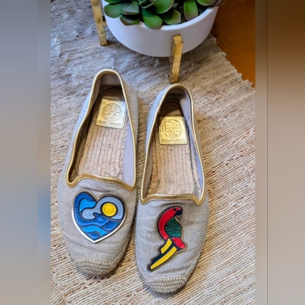 TORY BURCH Parrot Espadrilles Flats Size 8.5